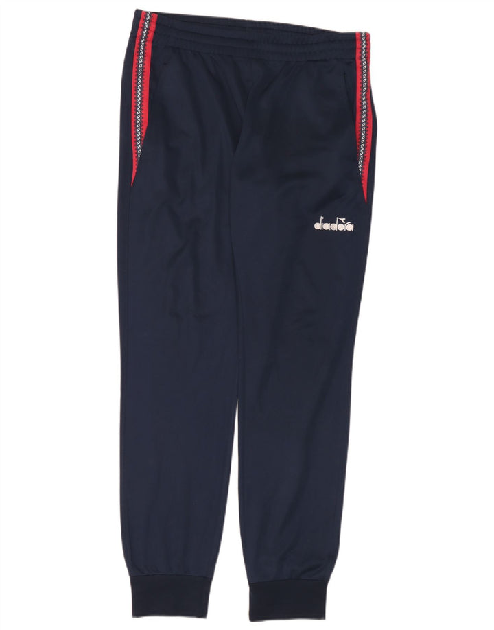 Diadora Mens Tracksuit Trousers Joggers Medium Navy Blue Colourblock