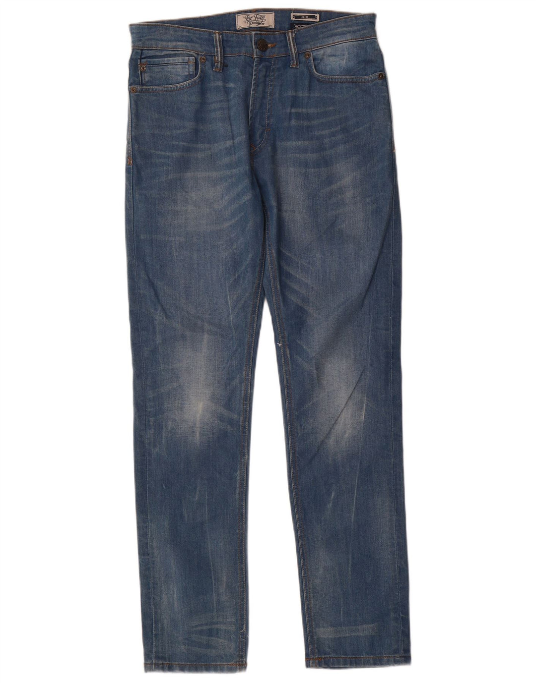 Fat Face Mens Slim Jeans W32 L32 Azul Algodão
