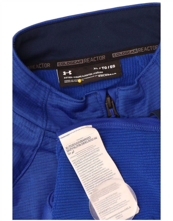 UNDER ARMOUR Mens Cold Gear Tracksuit Top Jacket UK 42 XL Blue Polyester