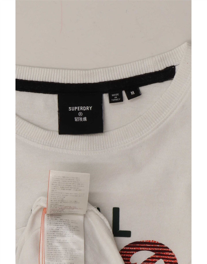 Superdry T-Shirt Graphique Homme Blanc Moyen Coton