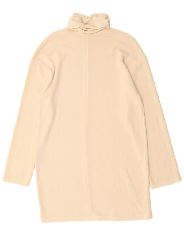 Zara Robe pull surdimensionnée à manches longues pour femme UK 10 Small Blanc cassé