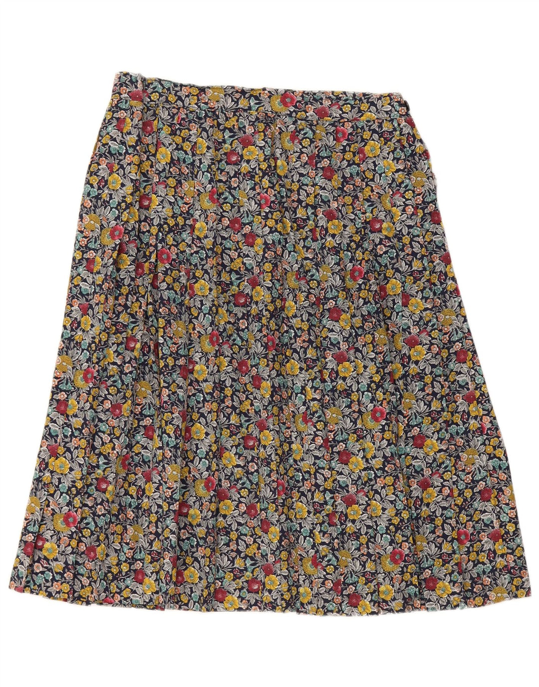 VINTAGE A-line nederdel til kvinder W28 Medium flerfarvet blomster