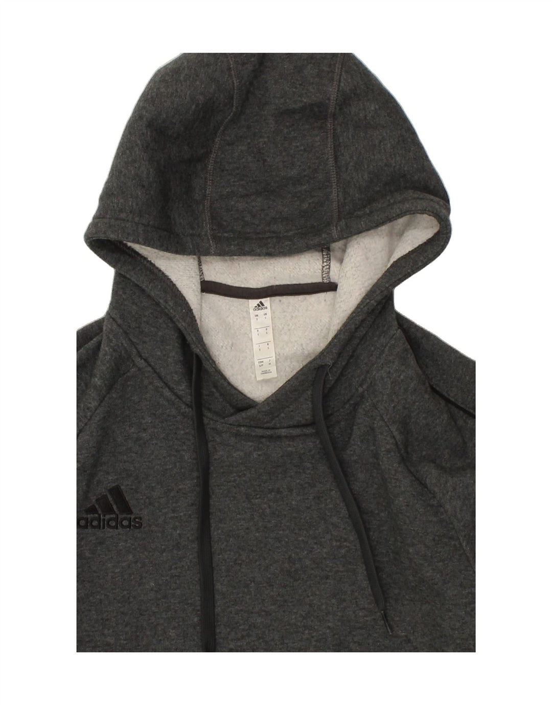 ADIDAS Mens Hoodie Jumper Small Grey Cotton Vintage Adidas and Second-Hand Adidas from Messina Hembry 