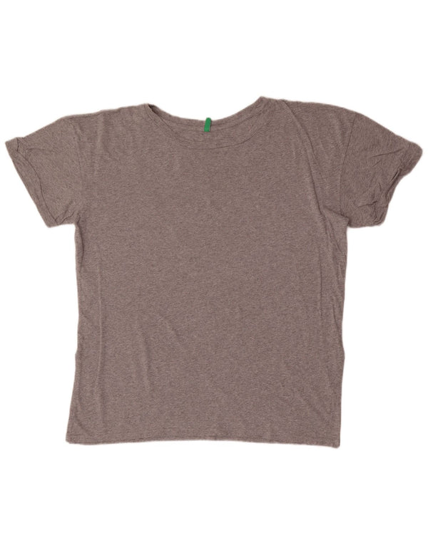 Benetton T-Shirt Femme Top UK 18 XL Gris Moucheté