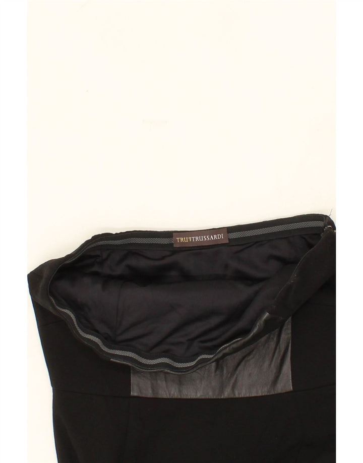 TRUSSARDI Womens Off Shoulder Dress IT 42 Medium Black Colourblock Viscose Vintage Trussardi and Second-Hand Trussardi from Messina Hembry 