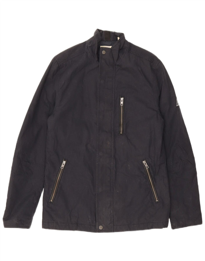 Jack Wills Mens Utility Jacket UK 34 XS Navy Blue Cotton