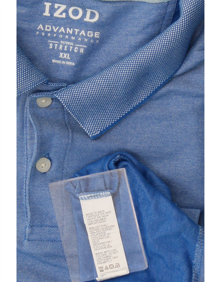 IZOD Mens Polo Shirt 2XL Blue Cotton
