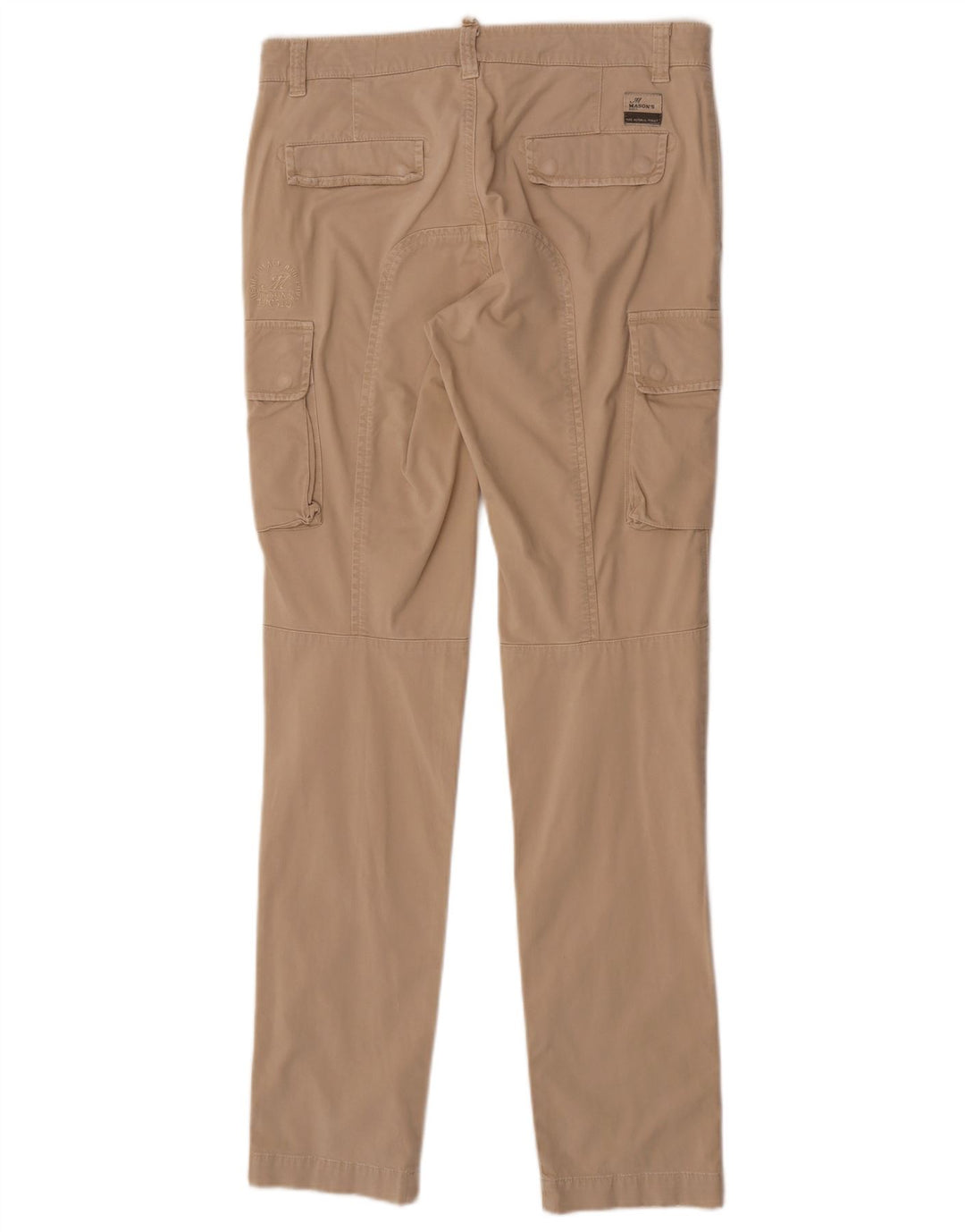 Mason's Mens Slim Cargo Trousers W31 L34 Beige Cotton