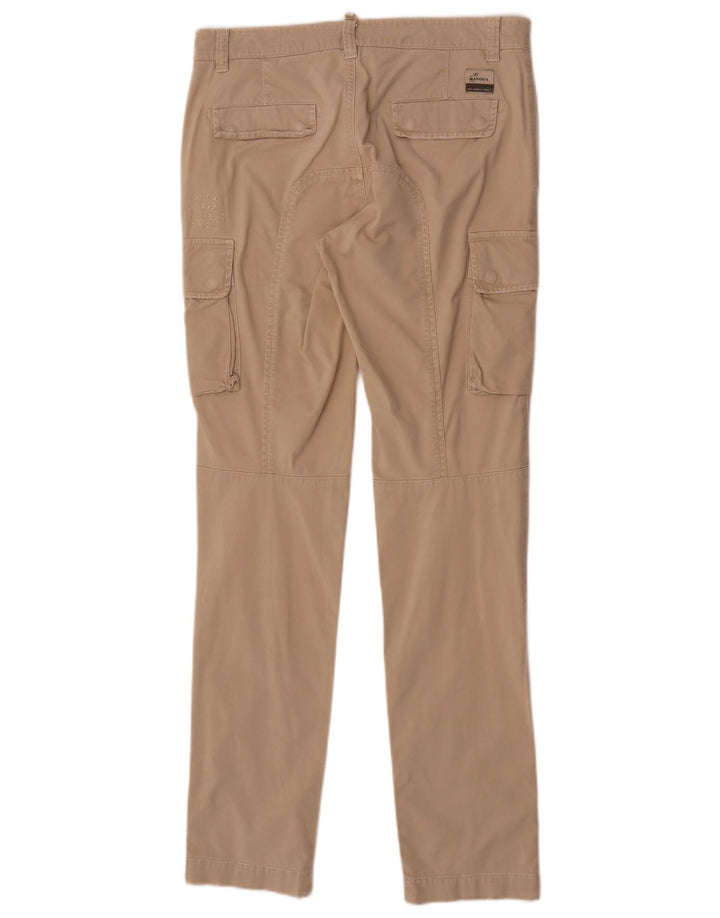 Mason's Mens Slim Cargo Trousers W31 L34 Beige Cotton