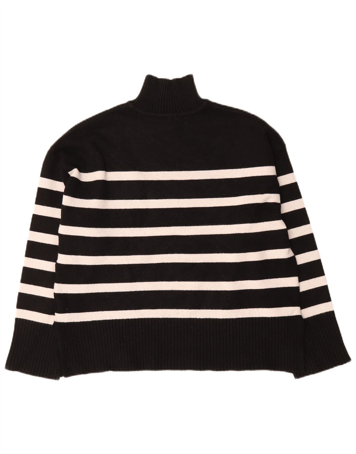 Maglione a collo alto oversize da donna Zara UK 10 piccolo a righe nere
