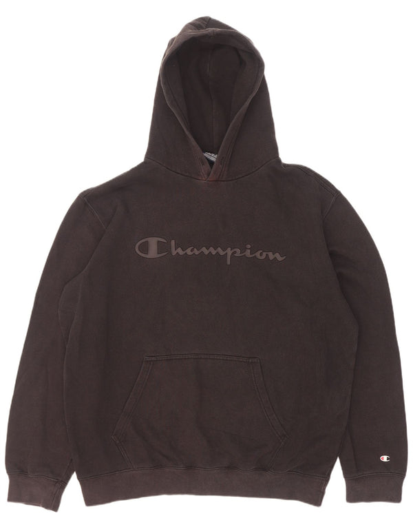 Felpa con cappuccio grafica da uomo Champion XL in cotone nero
