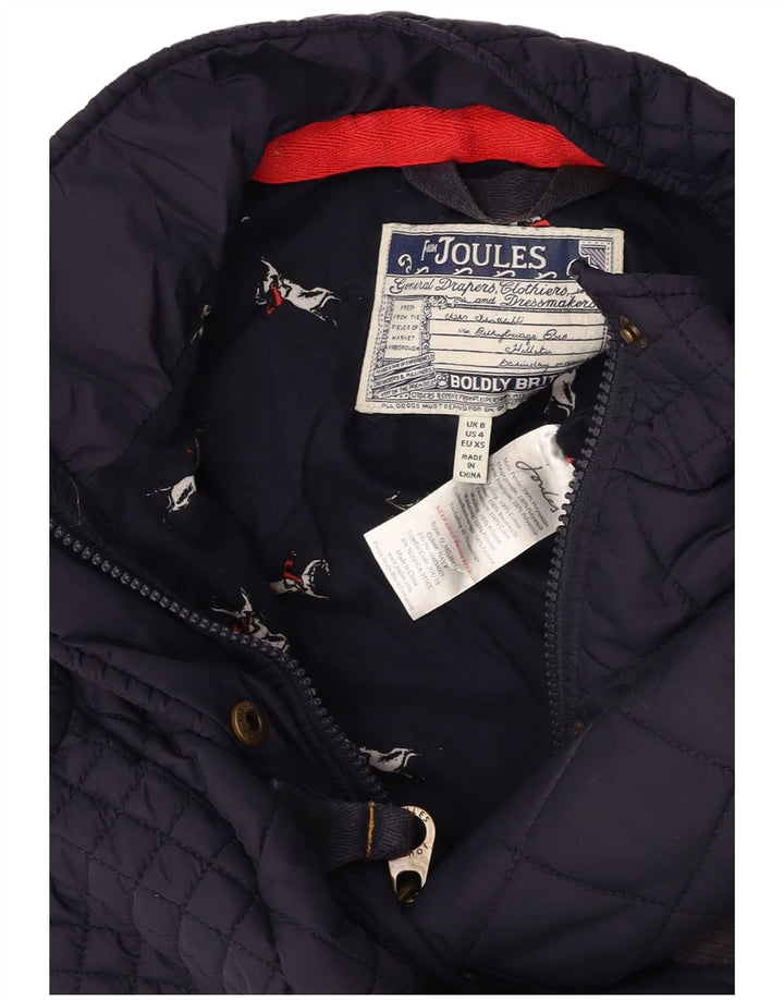 JOULES Womens Quilted Gilet UK 8 Small Navy Blue Polyester