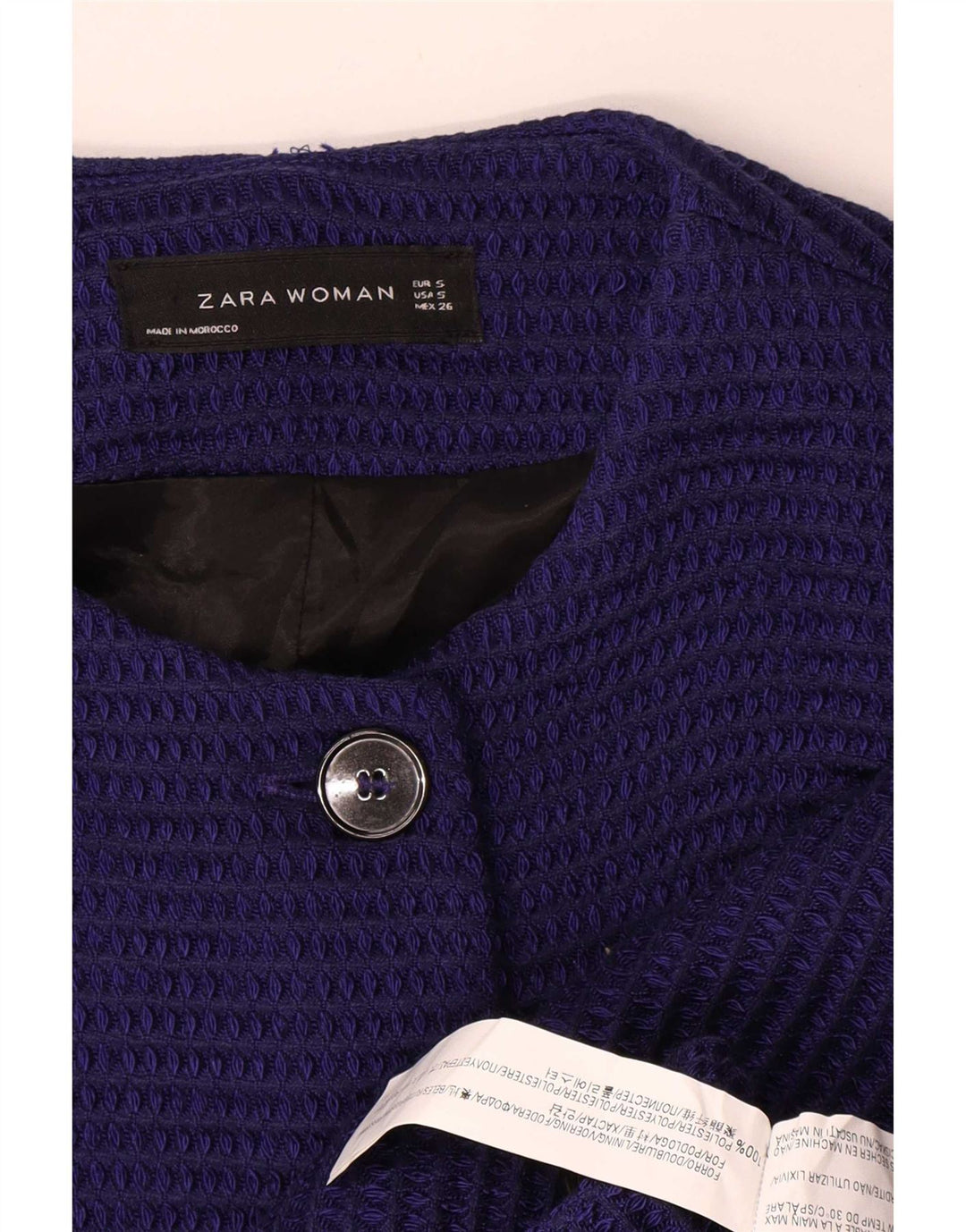Zara Womens Overcoat UK 10 Small Navy Blue