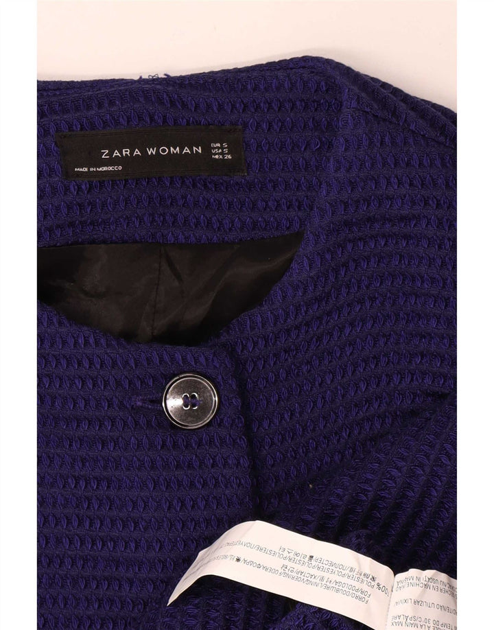 Zara Womens Overcoat UK 10 Small Navy Blue