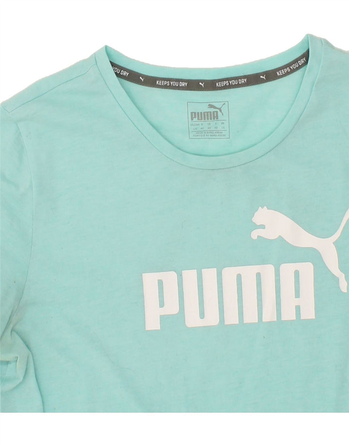 PUMA Womens Graphic T-Shirt Top UK 14 Large Blue Vintage Puma and Second-Hand Puma from Messina Hembry 