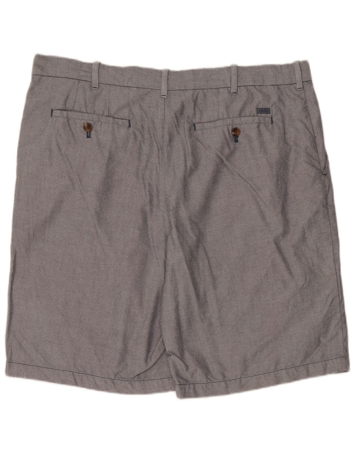 Izod Mens Chino Shorts W38 XL Grey Cotton