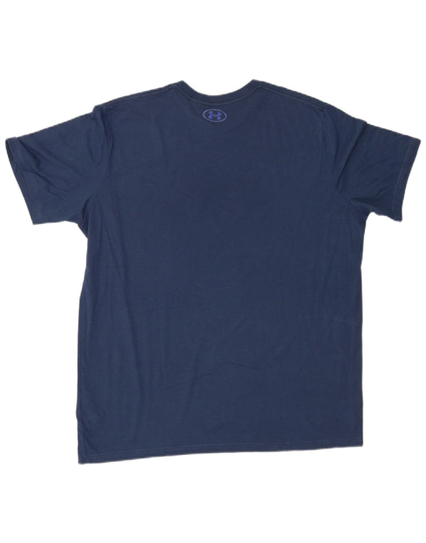 Maglietta grafica da uomo Under Armour Top XL in cotone blu navy