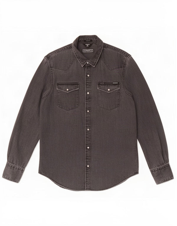 Superdry Chemise En Jean Coupe Classique Homme Gris Large Coton