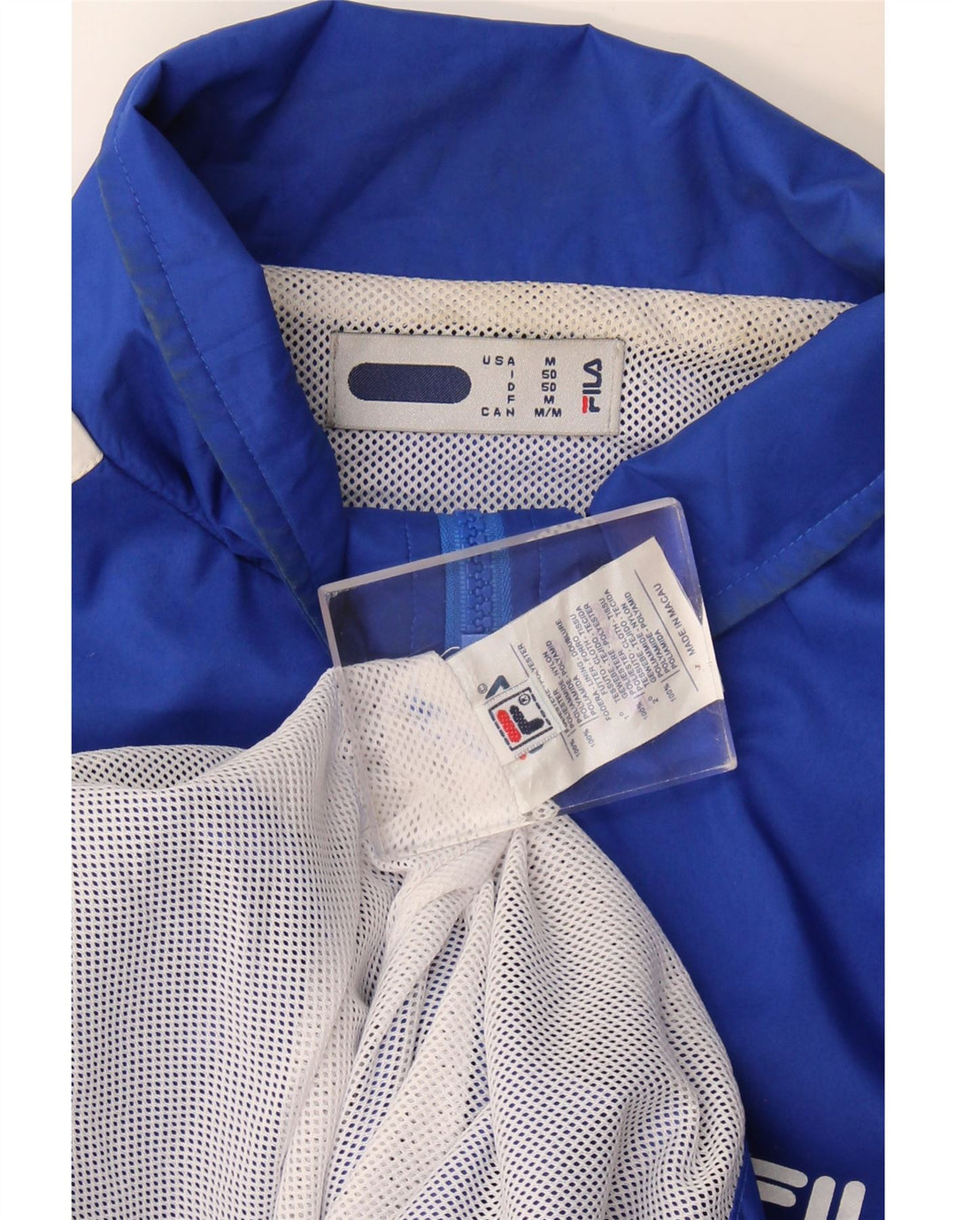 Giacca antipioggia da uomo Fila UK 38 Poliestere color block blu medio