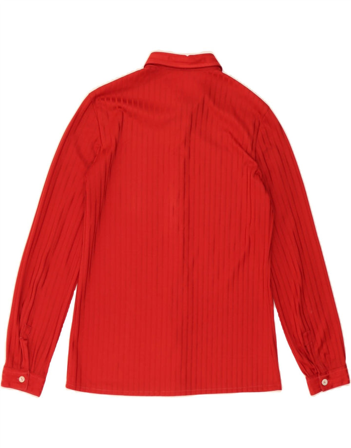 VINTAGE Womens Shirt Blouse UK 12 Medium Red Striped Vintage Vintage and Second-Hand Vintage from Messina Hembry 