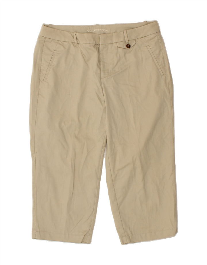 DOCKERS Womens Straight Capri Trousers US 10 Large W32 L20 Beige Polyester Vintage Dockers and Second-Hand Dockers from Messina Hembry 