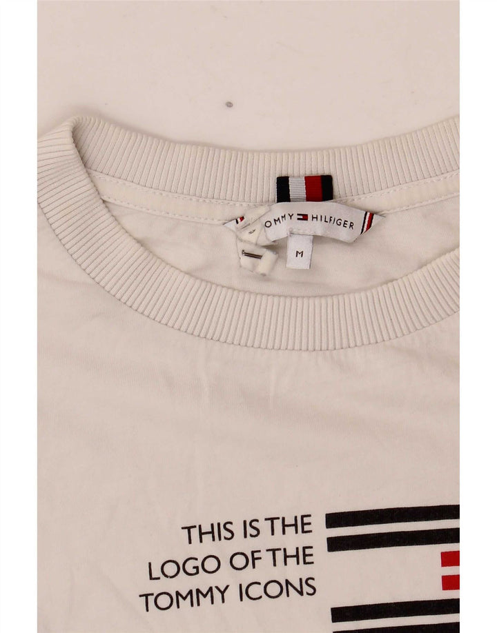 Tommy Hilfiger Womens Graphic T-Shirt Top UK 14 Medium White