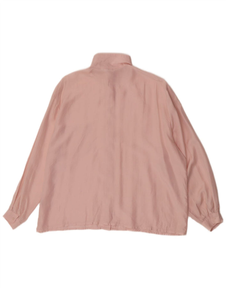 Vintage Womens Oversized Shirt Blouse IT 44 Medium Pink Silk