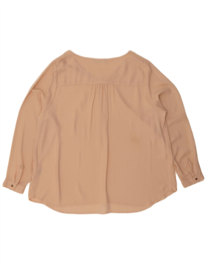 Marks & Spencer Womens Long Sleeve Blouse Top UK 20 2XL Beige Polyester