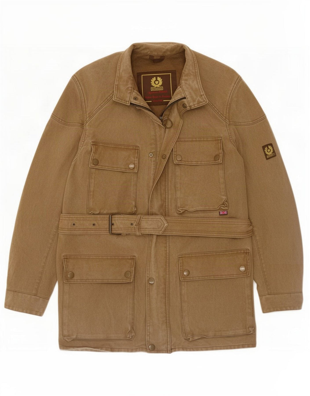 Belstaff Herre Utility Jacket UK 38 Medium Brown Bomuld