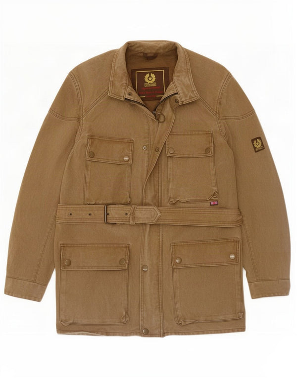 Belstaff Mens Utility Jacket UK 38 Medium Brown Cotton