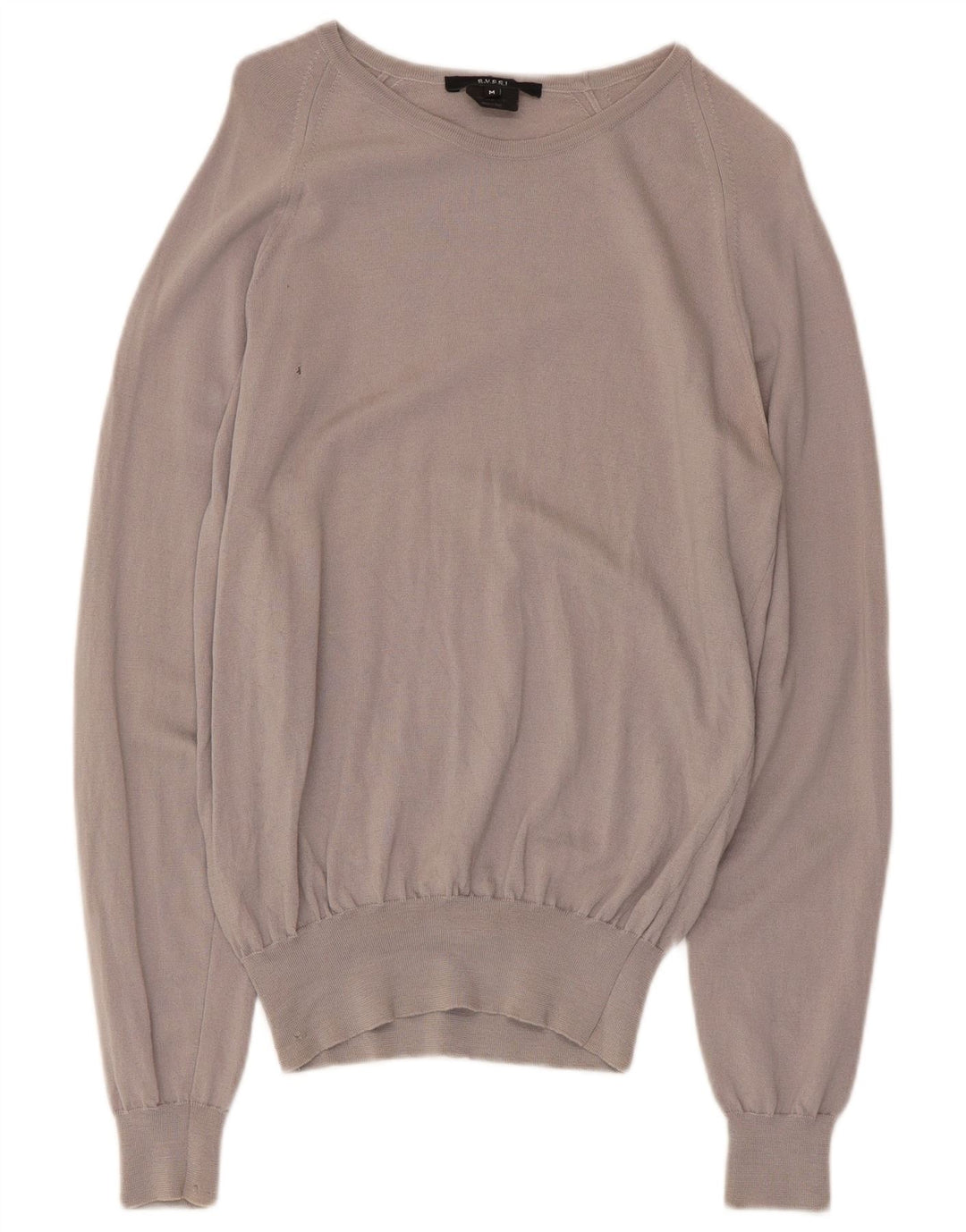 Gucci Womens Boat Neck Jumper Sweater UK 12 Medium Grey Wool