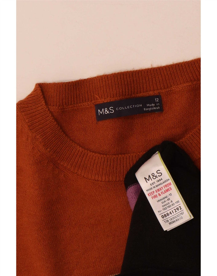 Marks & Spencer Womens Crew Neck Jumper Sweater UK 12 Medium Multicoloured