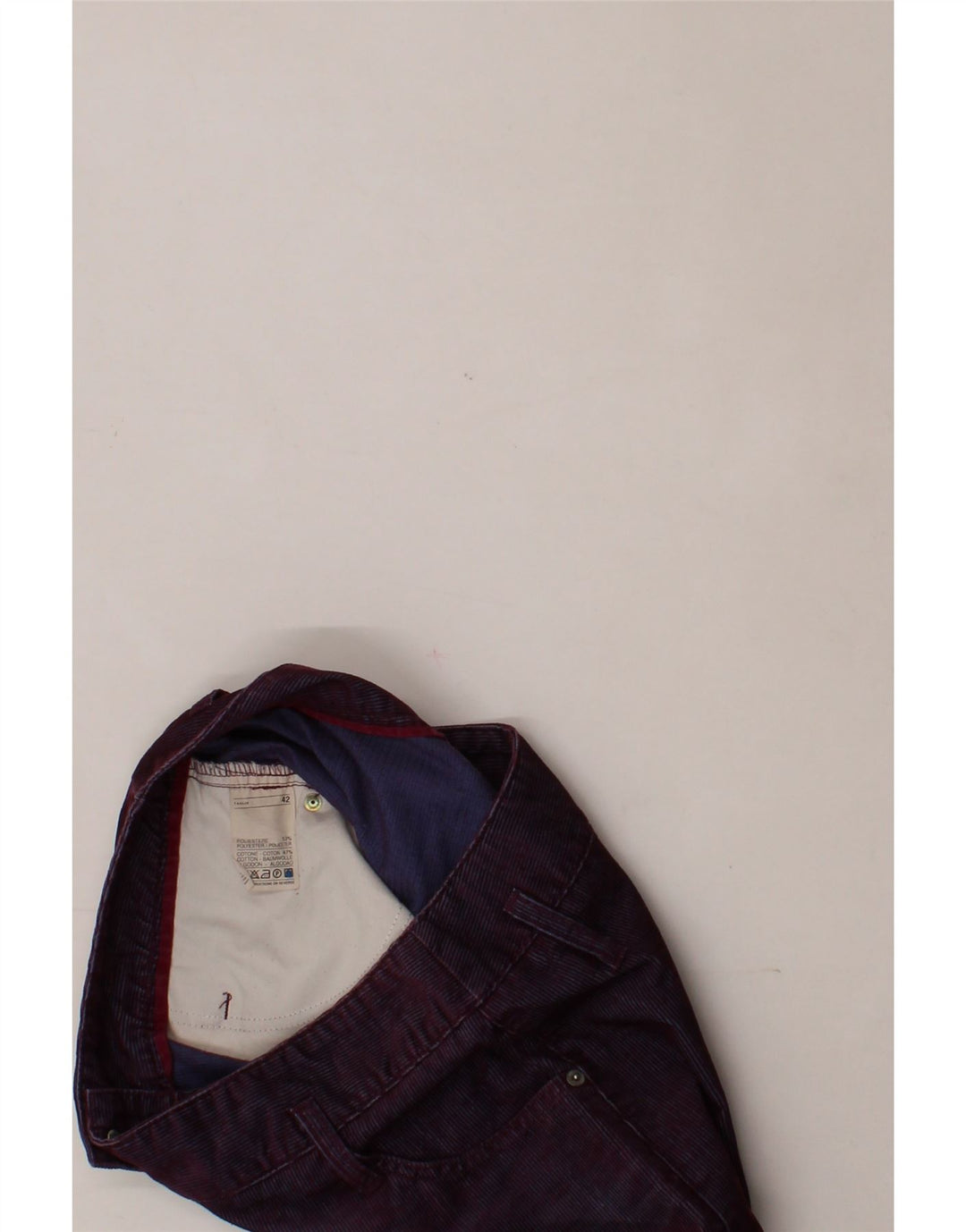 BENETTON Womens Corduroy Skirt IT 42 Medium W30 Purple Polyester Vintage Benetton and Second-Hand Benetton from Messina Hembry 