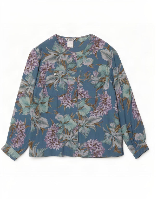 Camicetta da donna Marella UK 14 Viscosa floreale blu grande