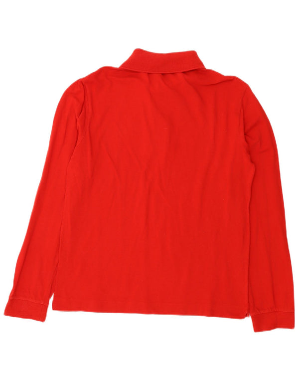 Lacoste Mens Long Sleeve Polo Shirt Size 3 Small Red Cotton