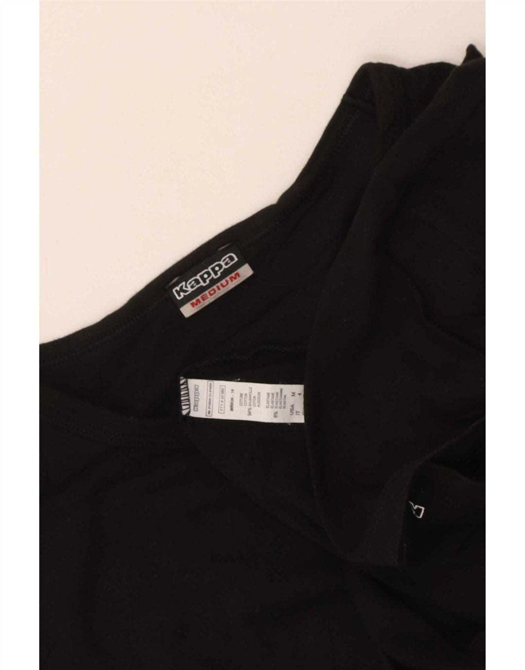 Kappa Mens T-Shirt Top Medium Black Cotton