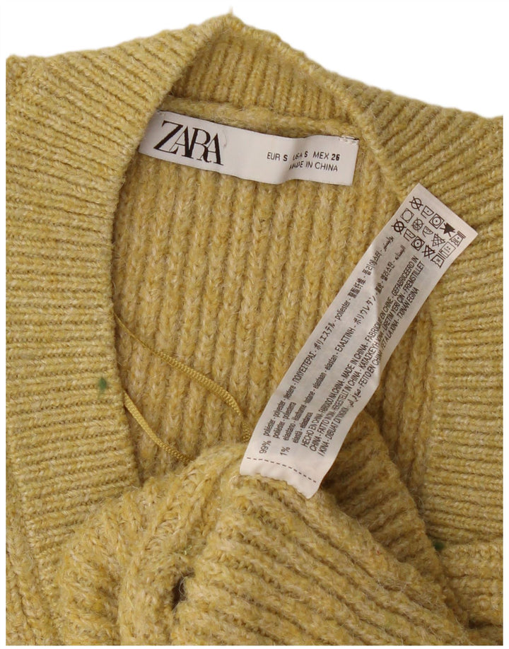 Zara Dame Vest Tank Top UK 10 Lille Gul Polyester