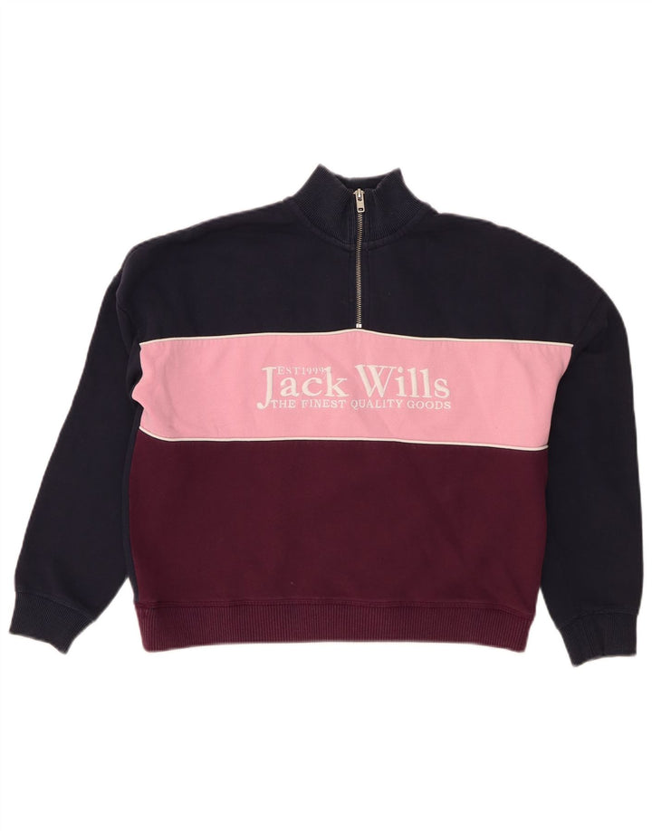 JACK WILLS Womens Graphic Sweatshirt Jumper UK 6 XS Multicoloured