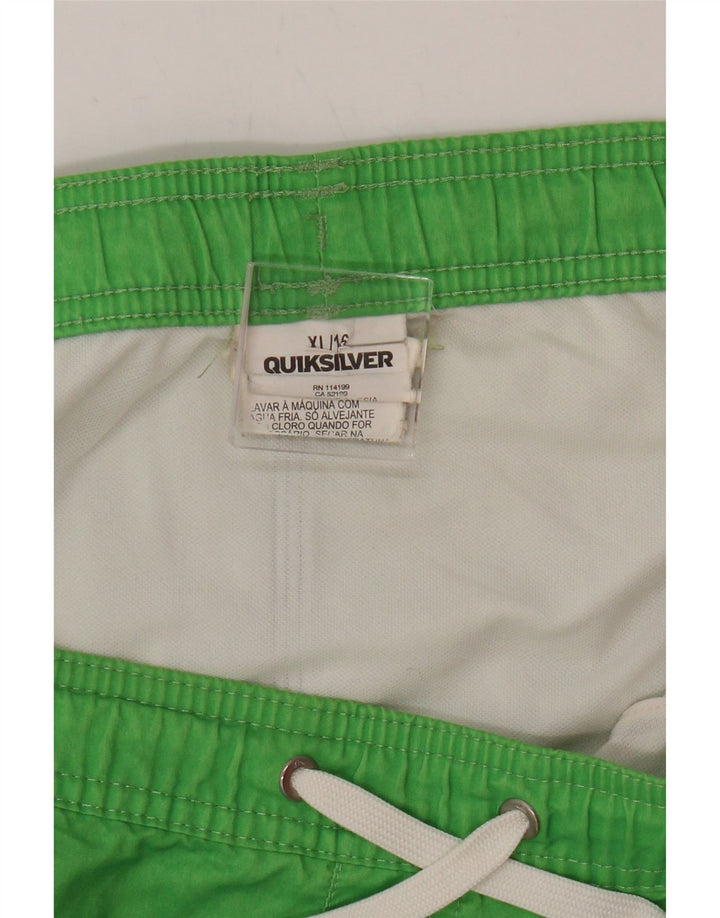 QUIKSILVER Mens Graphic Swimming Shorts XL  Green Polyester Vintage Quiksilver and Second-Hand Quiksilver from Messina Hembry 