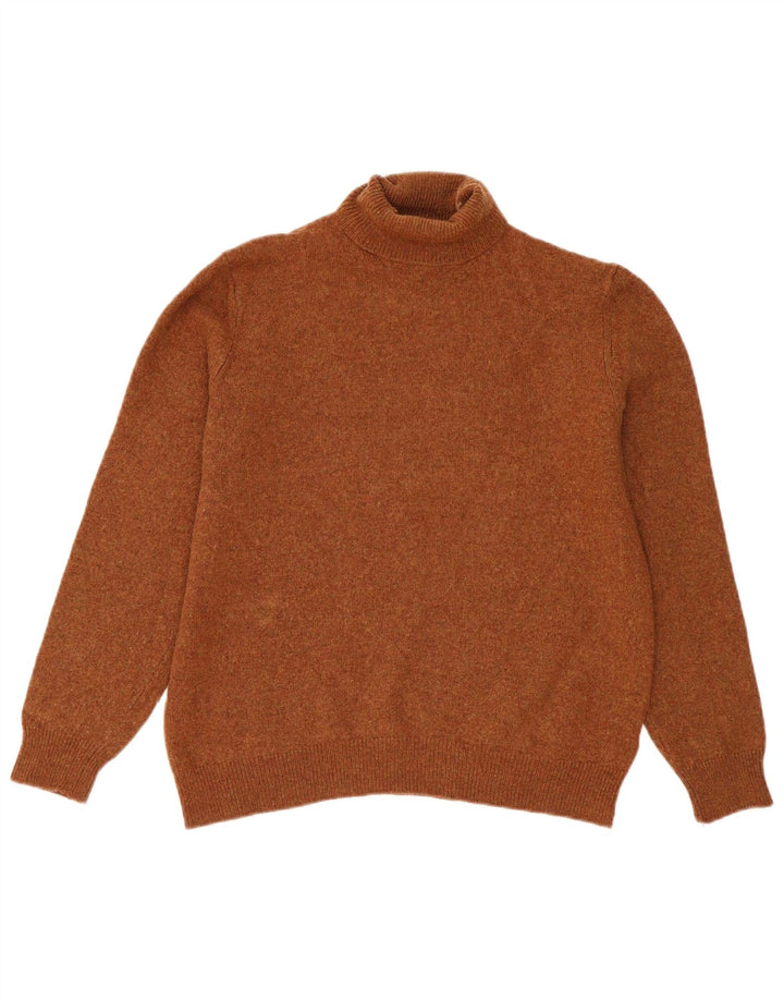 Męski sweter C&A z golfem, duży, brązowy, z owczej wełny