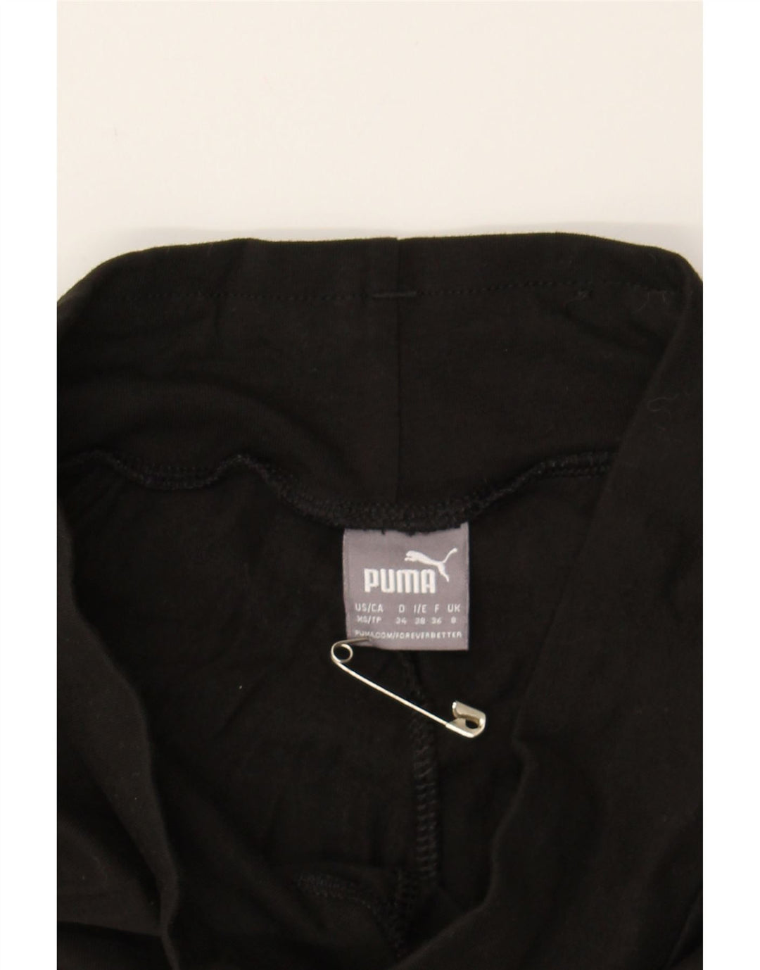 PUMA Womens Graphic Leggings UK 8 Small Black Cotton Vintage Puma and Second-Hand Puma from Messina Hembry 