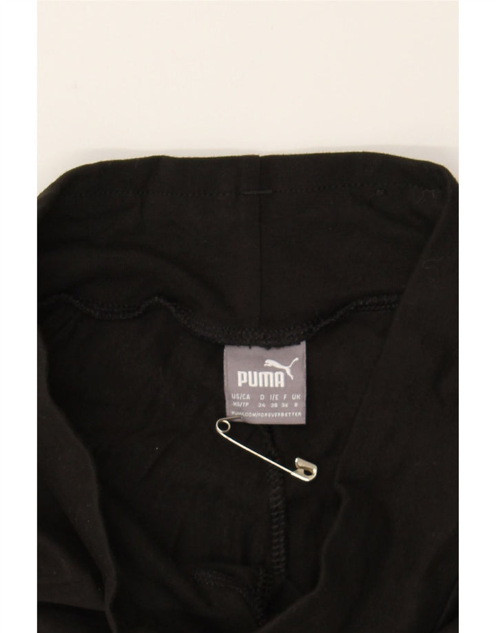 PUMA Womens Graphic Leggings UK 8 Small Black Cotton Vintage Puma and Second-Hand Puma from Messina Hembry 