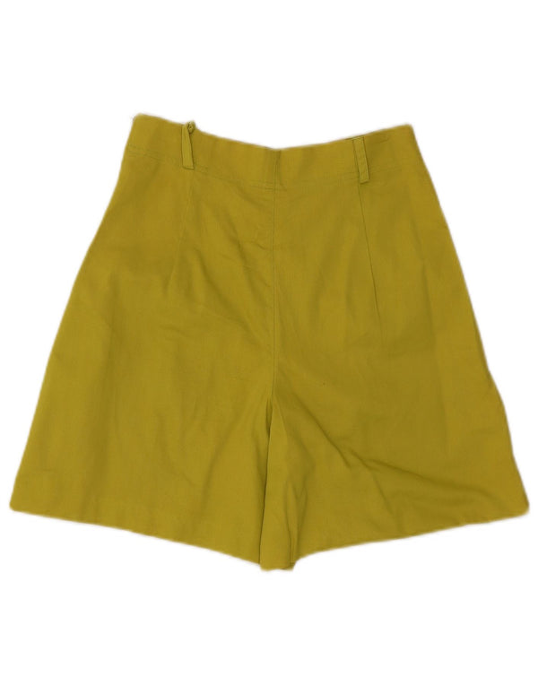 Vintage Damen High Waist Casual Shorts IT 42 Medium W26 Gelbe Baumwolle
