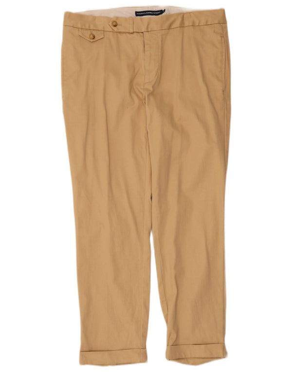 Pantaloni da abito slim da donna Ralph Lauren US 10 Large W34 L27 Cotone beige