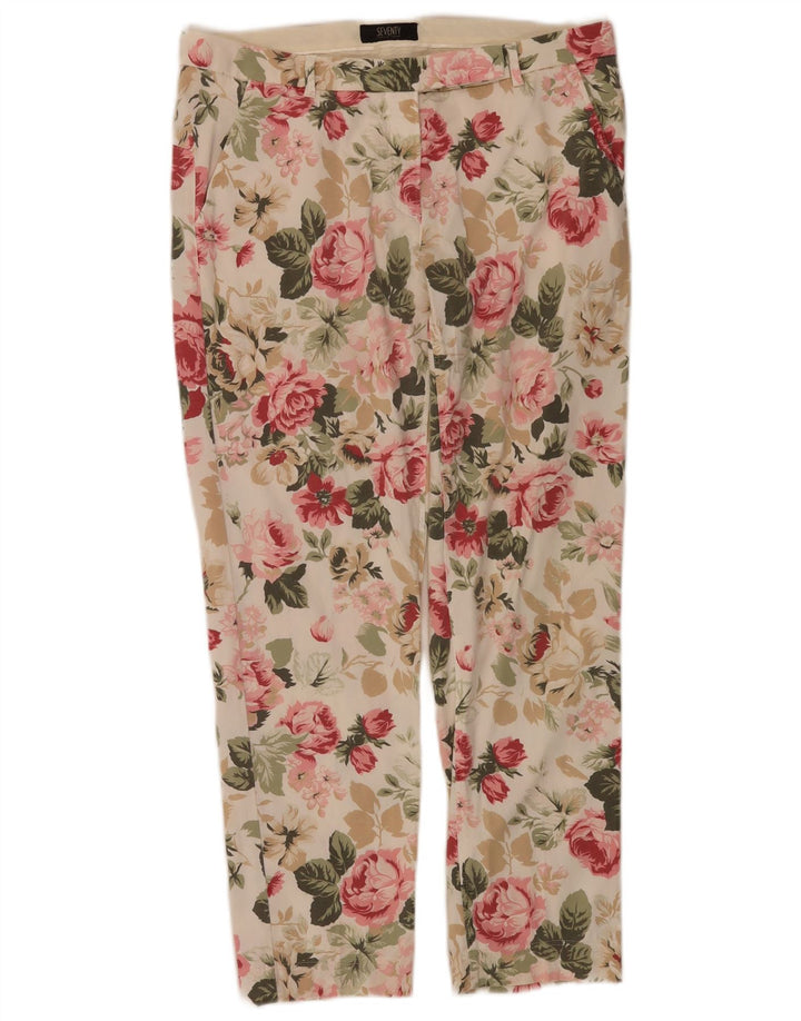 Seventy Womens Cropped Trousers IT 44 Medium W30 L26 Multicoloured Floral