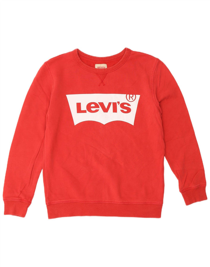 LEVI'S Boys Graphic Sweatshirt Jumper 15-16 Years Red Cotton