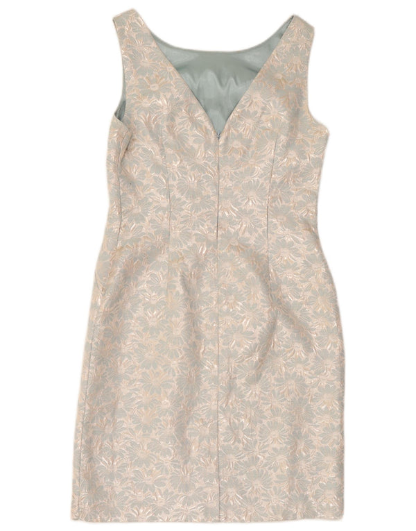 Monsoon Womens Ærmeløs Skede Kjole UK 12 Medium Blue Floral Polyester