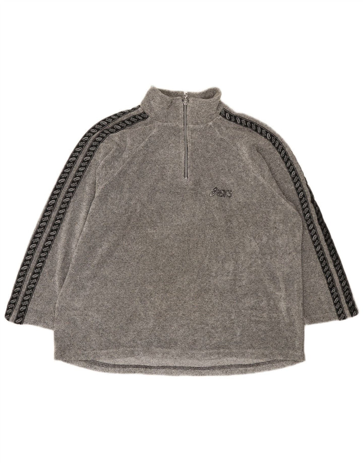 Asics Haut à manches longues Graphic Zip Neck pour homme XL Gris Colorblock