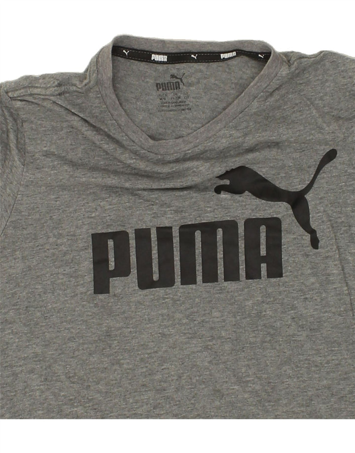 PUMA Boys Graphic T-Shirt Top 11-12 Years Medium  Grey Cotton Vintage Puma and Second-Hand Puma from Messina Hembry 