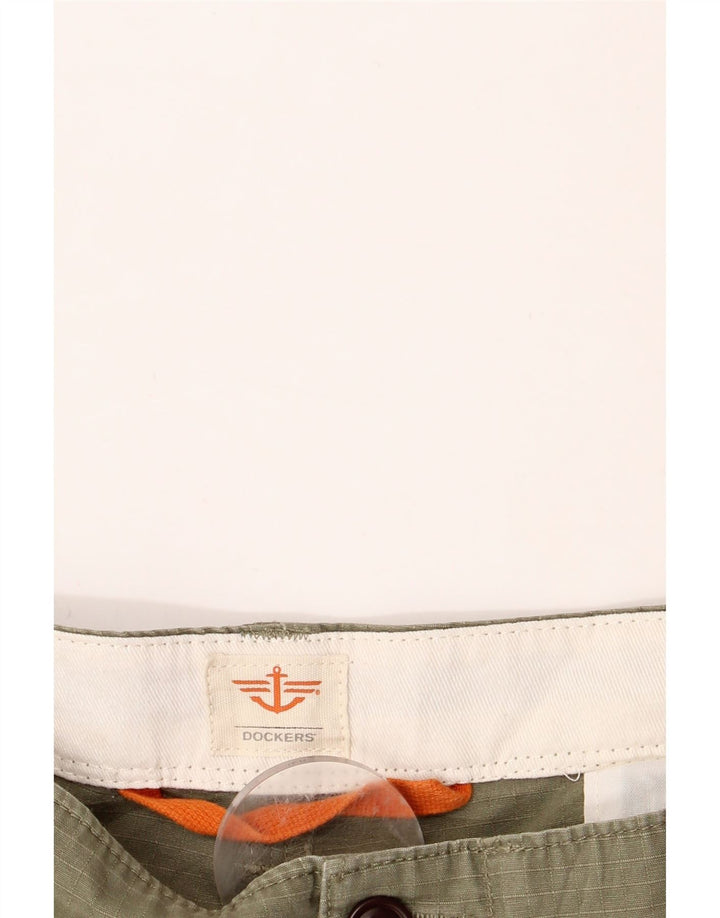 DOCKERS Mens Cargo Shorts W36 Large Khaki Pinstripe Cotton Vintage Dockers and Second-Hand Dockers from Messina Hembry 